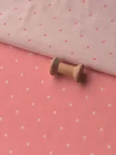 ストライプデザインの純綿ダブルガーゼ生地【オレンジ・ピンク・白・多用途】