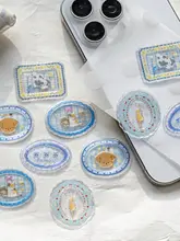 かわいい手描きドロップレジン立体デザインステッカー【カートゥーン・手帳やスマホデコ用】