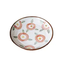 新中式デザインの陶器製デザート皿【レトロ風・小皿・サラダ皿・朝食用】（セットアップ対応）