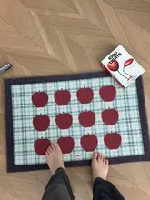 アップルデザインの玄関マット【耐汚れ・滑り止め・キッチン・バスルーム用】