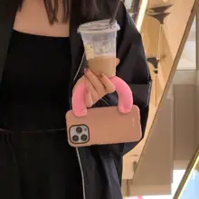マグネット吸着式ハンドストラップ付きスマホケース【高級感あふれるデザイン・iPhone対応】