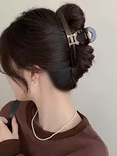 高級感漂う大ぶりH型ヘアクリップ【多毛対応・シンプルデザイン】