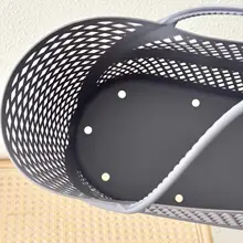 水切り機能付き 浴室用収納バスケット【持ち手付き・サイズ:大・買い物用】