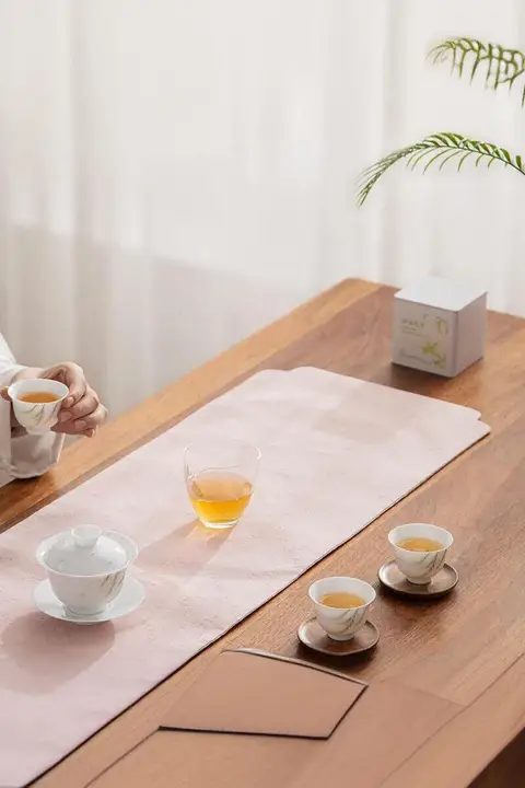 高級麻混紡茶席用テーブルクロス【中華風・禅スタイル・茶道用】