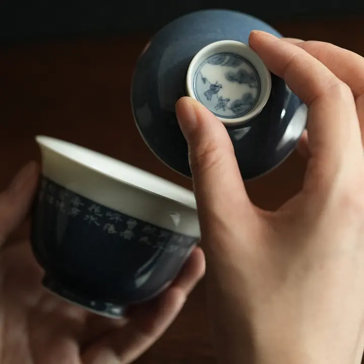 景德鎮手描きの茶器セット【ギフトボックス付き・家庭用】（セットアップ対応）