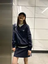 Hello Canon V ネックルーズコントラストレタースウェットシャツ