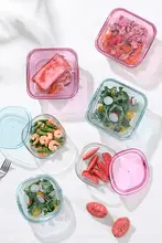 軽量ガラスランチボックス【電子レンジ使用可・フルーツサラダボウル・野菜保存容器】