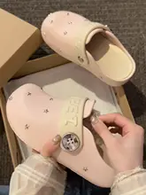 スタースタッズ付き厚底オープントゥスリッパ【女性用・軽量・通気性・春夏用】