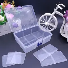 透明プラスチック製 大型仕切り収納ボックス【アクセサリー用・収納ケース】（セットアップ対応）