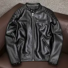 本革製 メンズライダージャケット【スタンドカラー・タイトフィット・春秋用】