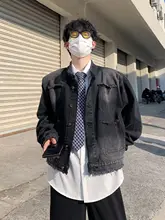 ヴィンテージ風ウォッシュドデニムジャケット【メンズ・カジュアル・秋冬用・ショート丈・フリンジデザイン】