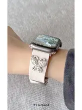 ウォッチベルト シリコン 荔枝紋 マグネット式 ラインストーン Huawei Watch GT5 GT6 Watch 4 Pro Apple Watch Xiaomi 対応 「Huawei」「Apple」「Xiaomi」