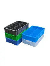 プラスチック製 蓋付き収納ボックス【仕切り付き・部品整理用】