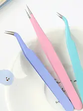 カラフル手帳用ピンセット【曲がった先端・和紙テープ・ステッカー用・手帳ツール】
