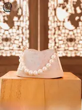 新中華風レトロデザインのハンドバッグ【ビーズチェーン・ショルダー兼用】