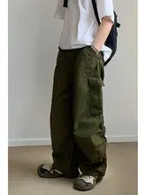 カーゴパンツ ユニセックス ワイド ジョガーパンツ ルーズ ヴィンテージ ワーク テクニカル 着回し 夏