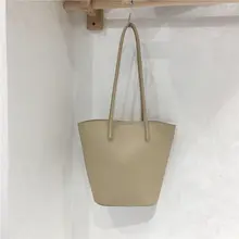 レトロシンプルな水桶バッグ【ソフトな質感・通勤・シングルショルダー】