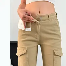 女性用美しいシルエットのカジュアルデニムパンツ【秋冬用・スリムフィット・微喇型】