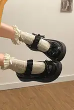 厚底浅口レディースシューズ【マリージェーン・秋用・フレンチスタイル】（セットアップ対応）