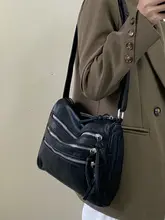 水洗皮の多収納ショルダーバッグ【ファッション・レトロ・斜め掛け対応】