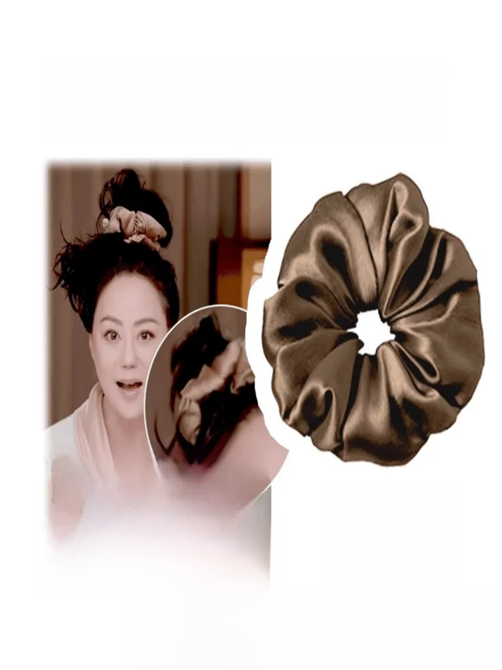 極上の柔らかさのサテン製ヘアゴム【メンズ・睡眠枕付き・大腸デザイン】（セットアップ対応）