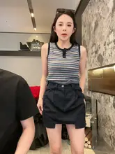 高腰デザインのフィットショートパンツ【薄手・ワイドレッグ・ブルー】