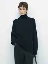 高級ウールニット【ゆったりとしたハイネック・厚手・冬用】