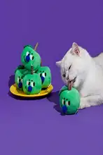 ZEZE 猫用おもちゃ 歯磨き リンゴの木 マタタビ キャットニップ 耐久性 歯の健康 暇つぶし 「zeze」