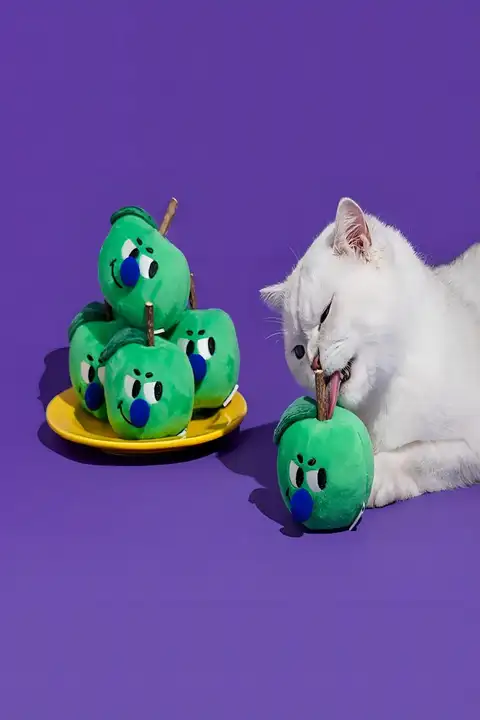ZEZE 猫用おもちゃ 歯磨き リンゴの木 マタタビ キャットニップ 耐久性 歯の健康 暇つぶし 「zeze」