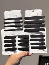 黒色マット金属のヘアクリップ【シンプルデザイン・前髪用・ダックビルクリップ】