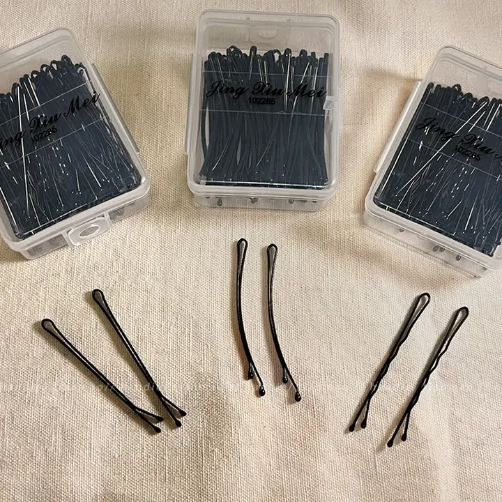 シンプルな一字型ヘアクリップ【高級感・スタイリッシュデザイン・横髪用】
