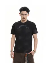 半袖Tシャツ ユニセックス ストリート タイダイ スタッド ボックスシルエット ヴィンテージウォッシュ 夏 「ACRARDIC」