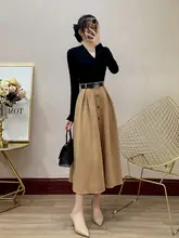 フレンチヴィンテージ風 ベルベットスカート【女の子・秋のコーディネート・高級感あるスタイル】（セットアップ対応）