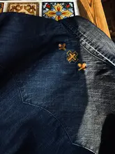 アメリカンビンテージ ナバホ刺繍ウエスタンシャツ【全棉・ウォッシュ加工・長袖・デニム】