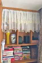 二重フレッシュ田園刺繍の短いカフェカーテン【小窓用・布製】