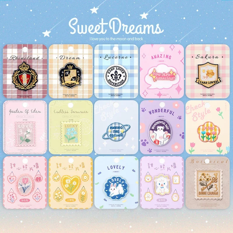 少女向け刺繍ワッペン：DIY装飾で帽子やバッグに最適なカワイイデザインを実現