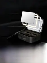コスメボックス LEDライト付き ミラー付き 電池式 手提げ 大容量 ポータブル 収納ケース 「NICELAND」