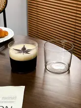 シンプルデザインのラテグラス【広口・ガラス製・冷飲用】