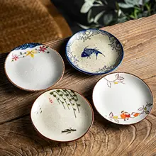 高級感漂うレトロ浅皿【牛肉用・寿司・西餐・陶製プレート】