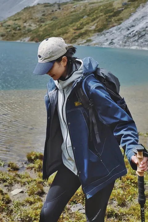 PIONEER CAMP デニムカラー三合一アウトドアジャケット【男女兼用・防水・防風・登山用】（セットアップ対応）
