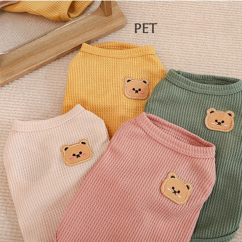 ペットの服を手 作りにするなら、この「ワッフル生地の小熊デザイン」がベスト？