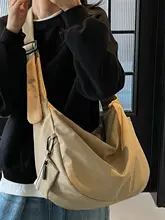 カジュアルなキャンバスショルダーバッグ【男女兼用・大容量・通勤・学生向け】