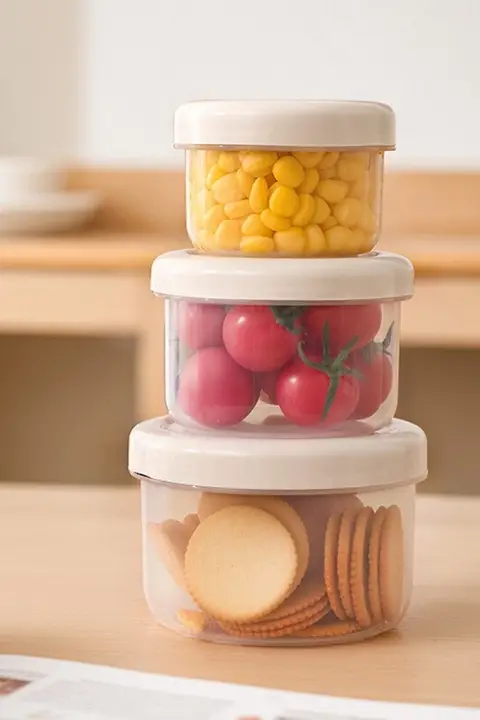 食品用保鮮ケース【円形・密閉型・フルーツや調味料収納に最適】