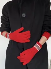 秋冬用 保温ニット手袋【タッチパネル対応・フィンガレス・異素材コンビ】