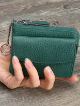 多機能本革ミニ財布【簡約デザイン・ラウンドジッパー・コインケース・カード収納】