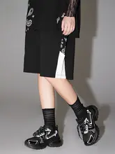 ハーフパンツ ユニセックス ペイズリー柄 パッチワーク バイカラー ストレート ルーズ ストリート 夏「LAMLICKA」