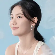 四葉クローバーのスカートデザインイヤリング【孔雀石・新中式・母の日ギフト】