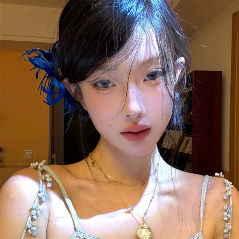 お祭りに使える手作り髪飾りは、青い彼岸花のヘアクリップがベスト？