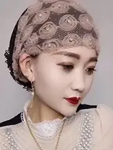 レース製ローズモチーフの薄型ヘアカバー【おしゃれ・インドア用】