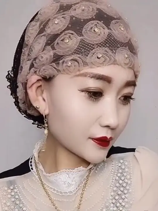 レース製ローズモチーフの薄型ヘアカバー【おしゃれ・インドア用】